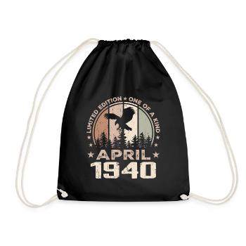 Incomparable since April 1940, 84th Anniversary - Drawstring Bag - black - Front