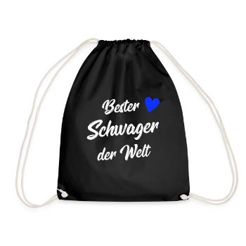 Schwager Geschenk | Bester Schwager der Welt - Turnbeutel - Schwarz - Vorne