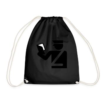 chapeau idée cadeau Policeman billet excès de vitesse - Sac de sport léger - noir - Devant
