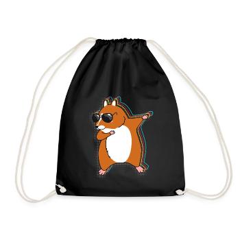 Hamster Dab - Turnbeutel - Schwarz - Vorne