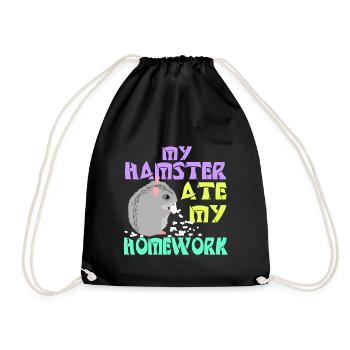 Manger des hamsters - Sac de sport léger - noir - Devant