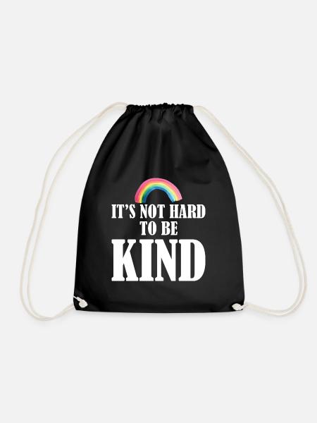 It's Not Hard To Be Kind Graphic - Drawstring Bag - black