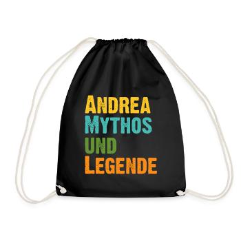 Mythos Andrea die Legende Vorname Andrea - Turnbeutel - Schwarz - Vorne