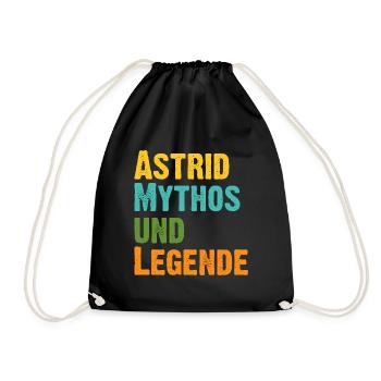 Mythos Astrid die Legende Vorname Astrid - Turnbeutel - Schwarz - Vorne