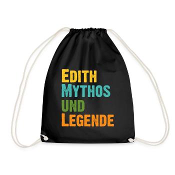 Mythos Edith die Legende Vorname Edith - Turnbeutel - Schwarz - Vorne