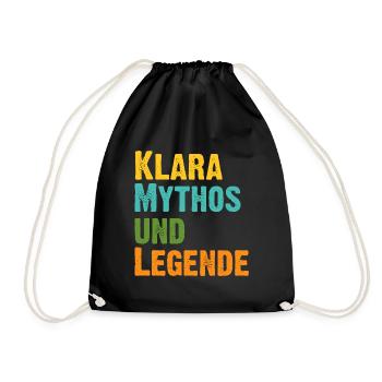 Mythos Klara die Legende Vorname Klara - Turnbeutel - Schwarz - Vorne