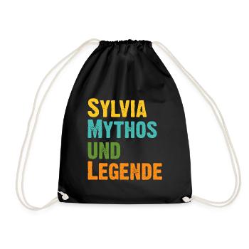 Mythos Sylvia die Legende Vorname Sylvia - Turnbeutel - Schwarz - Vorne