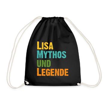 Mythos Lisa die Legende Vorname Lisa - Turnbeutel - Schwarz - Vorne