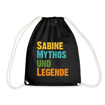 Mythos Sabine die Legende Vorname Sabine - Turnbeutel - Schwarz - Vorne