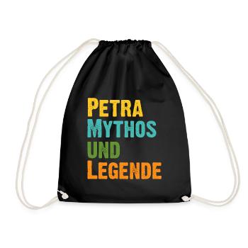 Mythos Petra die Legende Vorname Petra - Turnbeutel - Schwarz - Vorne