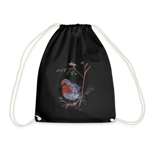 A charismatic Robin - Drawstring Bag