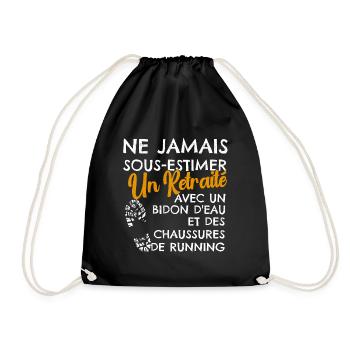Humour Course à Pied Retraite - Sac de sport léger - noir - Devant
