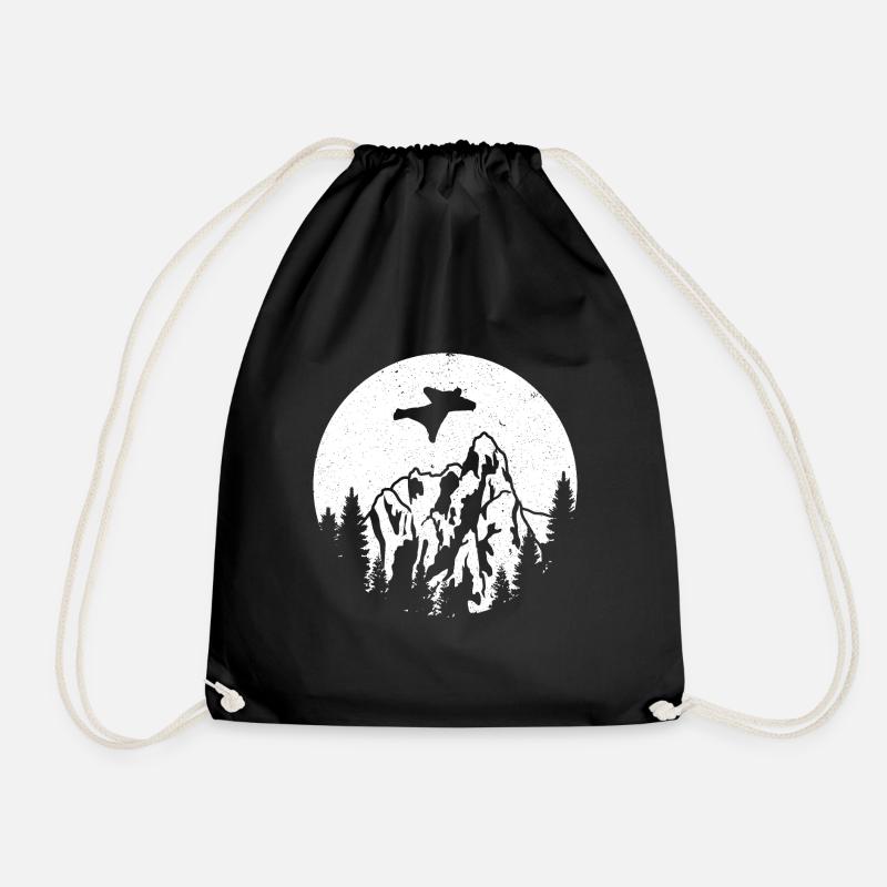 Skydive Parachute Skydiver Gift - Drawstring Bag - black
