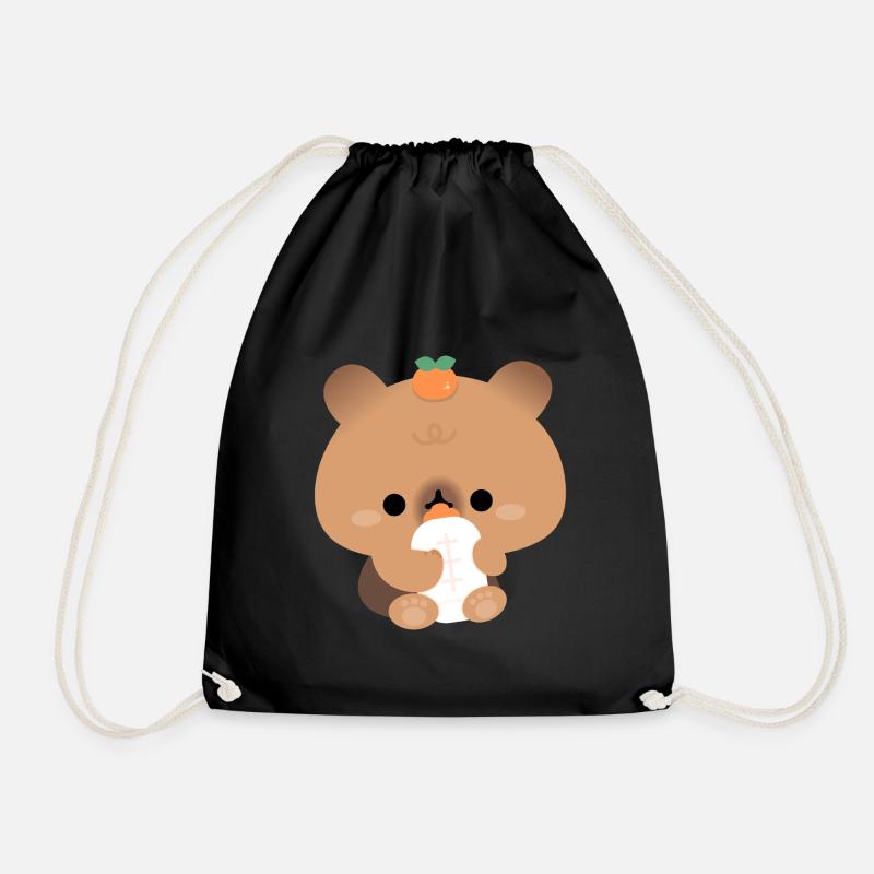 Capybara Toddler - Drawstring Bag - black