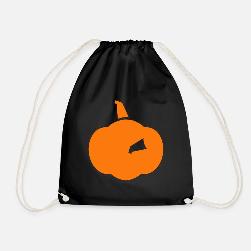 Kürbis Halloween Logo - Turnbeutel - Schwarz