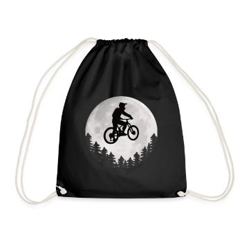 Mountain Bike Moon Mountain Biker Moon - Drawstring Bag - black - Front