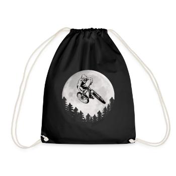 Mountain Bike Moon Mountain Biker Moon - Drawstring Bag - black - Front