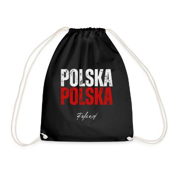 Flag of Poland, Polish pride - Drawstring Bag - black - Front