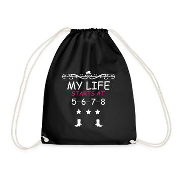 Linedance Life starts at 5 6 7 8 - Drawstring Bag - black - Front