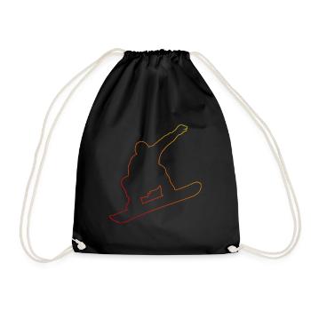 Damen Wintersport Snowboarder Snowboarding - Turnbeutel - Schwarz - Vorne
