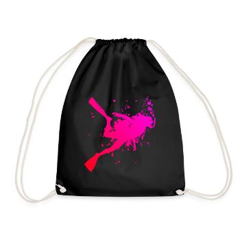 Men's Diving Scuba Diver Scuba Diving - Drawstring Bag - black - Front