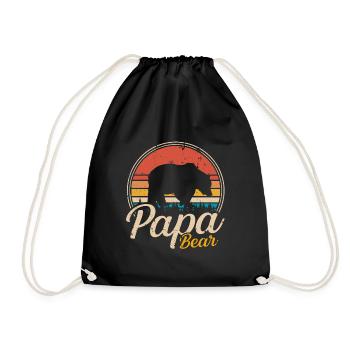 Papa Bear Retro - Drawstring Bag - black - Front