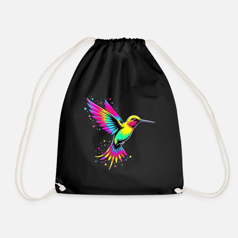 Liebe bunte Kolibris Tie Dye Kolibri - Turnbeutel - Schwarz