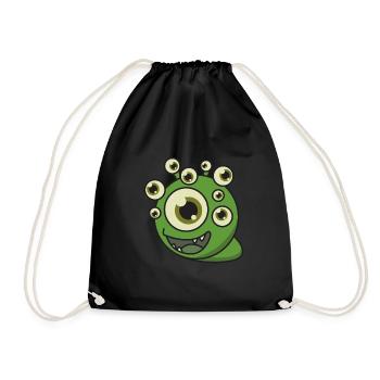 Ungeheuer Augen Geschenk Halloween lustig fantasy - Turnbeutel - Schwarz - Vorne