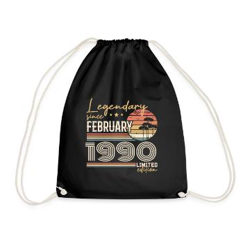 Février 1990 anniversaire 1990 légendes Février - Sac de sport léger - noir - Devant
