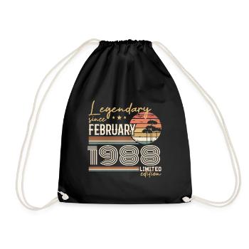 Février 1988 anniversaire 1988 légendes Février - Sac de sport léger - noir - Devant