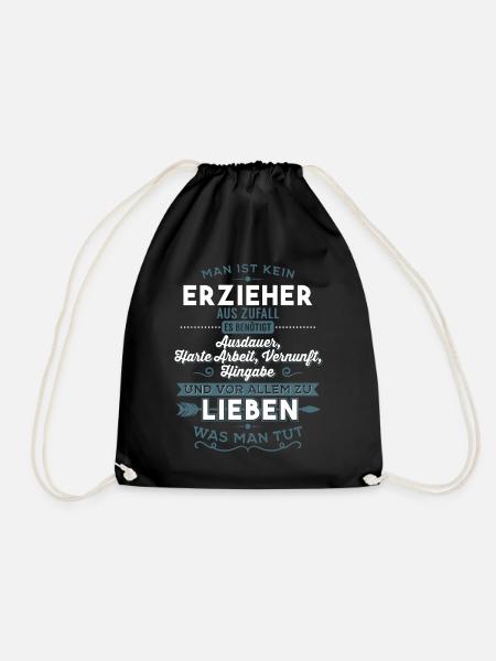 Lieben was man tut - Erzieher - Turnbeutel - Schwarz