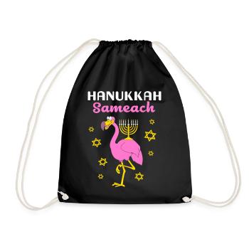 Menorah de flamants roses de Hanoukka - Sac de sport léger - noir - Devant