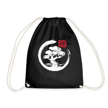 Aesthetic Japanese Bonsai Japan Art Japanese - Drawstring Bag - black - Front
