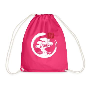 Aesthetic Japanese Bonsai Japan Art Japanese - Drawstring Bag - fuchsia - Front