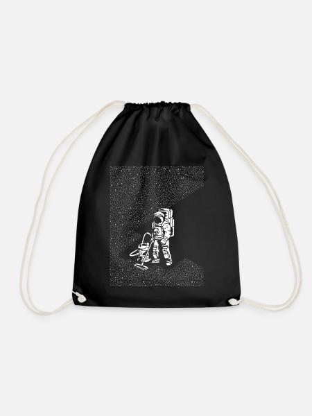 Astronaut Galaxy Graphic - Drawstring Bag - black