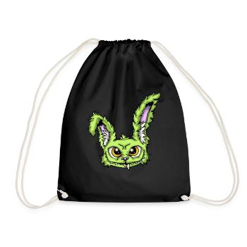 Psychobunny Psycho Hase Kaninchen - Turnbeutel - Schwarz - Vorne