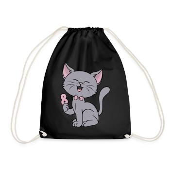 8 ans fille drôle chat 8ème anniversaire - Sac de sport léger - noir - Devant
