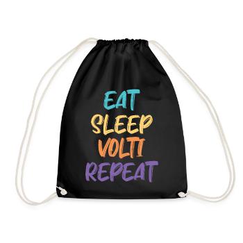 Eat Sleep Volti Repeat / Dressur Reiten, Pferd - Turnbeutel - Schwarz - Vorne