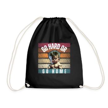 Go hard or go home Kevin bunt - Drawstring Bag - black - Front
