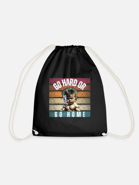 Go hard or go home Kevin bunt - Drawstring Bag - black