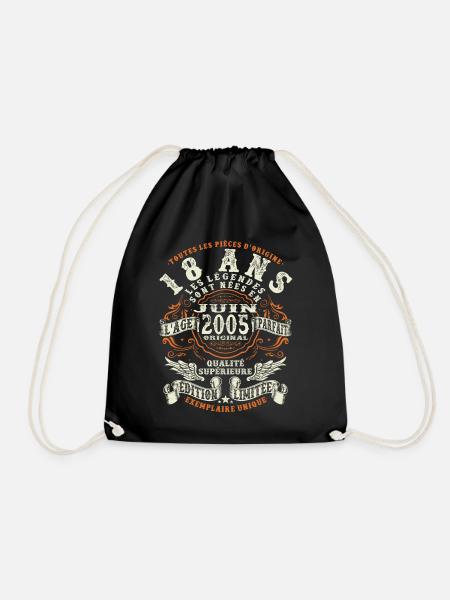 18 ans - juin 2005 - anniversaire 2005 - Sac de sport léger - noir