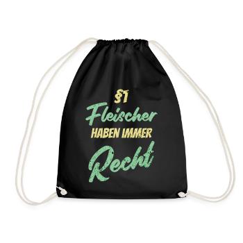 §1 Fleischer haben immer Recht - Turnbeutel - Schwarz - Vorne