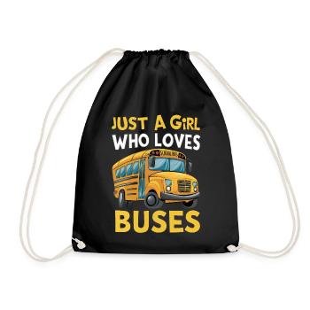 Bus Busfahrer Schulbus - Turnbeutel - Schwarz - Vorne