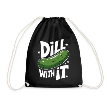 Cucumber Pickle Pickle Food Dill - Drawstring Bag - black - Front