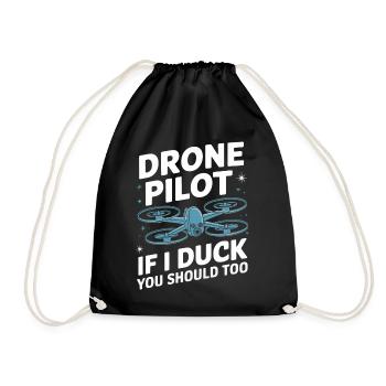 Dronen Pilot Quadrocopter Drone - Turnbeutel - Schwarz - Vorne