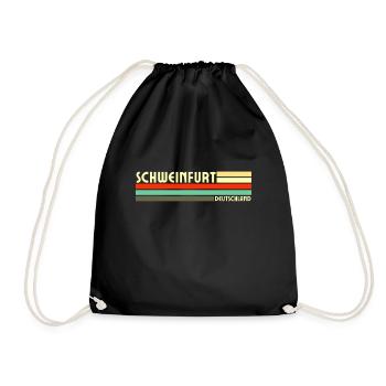 Retro Vintage Schweinfurt - Turnbeutel - Schwarz - Vorne