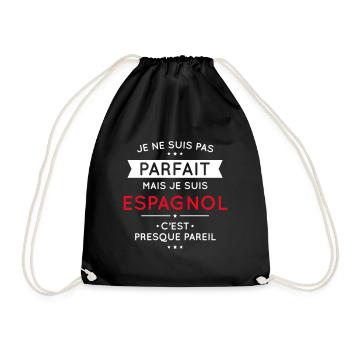 Je ne suis pas parfait mais je suis Espagnol - Sac de sport léger - noir - Devant