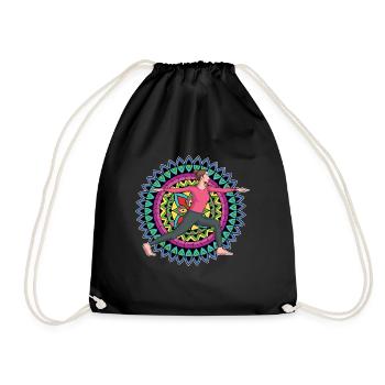 Bouddhisme Yogi Cadeau Mandala Yoga coloré - Sac de sport léger - noir - Devant