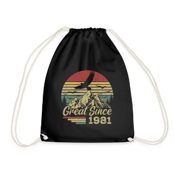 Vintage 1981 Cadeau D’anniversaire 1981 Retro 1981 - Sac de sport léger - noir - Devant