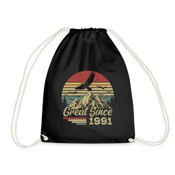 Vintage 1991 Cadeau D’anniversaire 1991 Retro 1991 - Sac de sport léger - noir - Devant